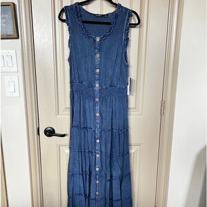 Denim Maxi Dress by Mlle Gabrielle, Size 1X